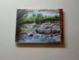 Al Hoqain water falls... Acrylic painting