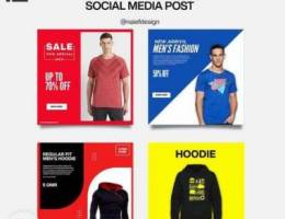 clothing brand social media post design (i...