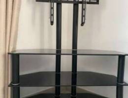 tv glass table and stand