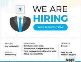 مطلوب مندوب مبيعات sales representative