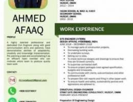 Civil Engineer looking for job .with 2+ ye...