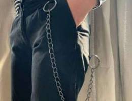 Black pants with chain from bershka