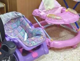 Baby walker and baby cradle swing