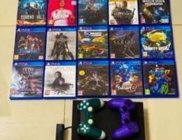 Ps4 with 3 controllers and 20 games