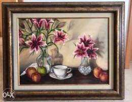 Still life original Oil painting by Latifa...