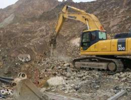 Excavation work تكسير الجبال تسوية الاراضي