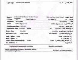 استثمار سجل تجاري. Commercial registry inv...