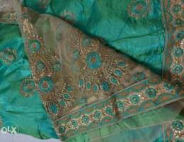 Half net half silk designer saree