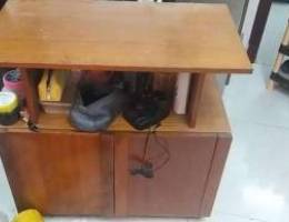 Used Wooden TV Stand with shelves for SALE