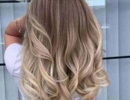 Extention clips natural hair Ombre colorاك...