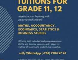 Tutions for accountancy,maths,economics,st...