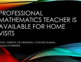 Mathematics Teacher available for home vis...