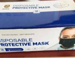 Disposable black face mask