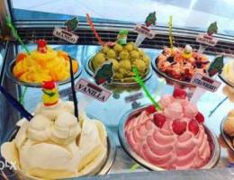 Freshly made Gelato Ice Cream supplies