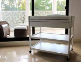 White Wooden Baby Changing Table