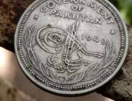 Pakistani silver old rare coin, 1949 Pakis...