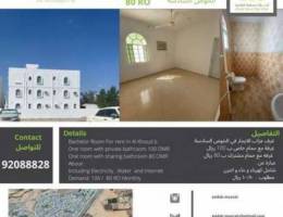 Bachelor rooms for rent in Al Khoudh 6 Inc...