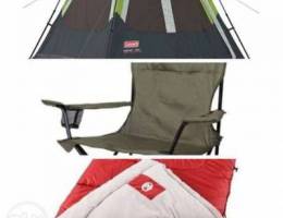 Coleman Tent, Chair, Sleeping Bag