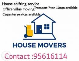 House shifting service available.