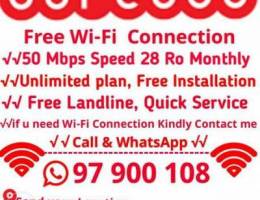 01 month Free ooredoo Fiber Wi-Fi