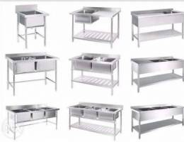 Steel tables Steel sink Steel hood