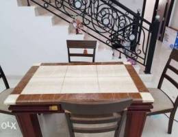 Marble Dinning table with 4 chairs