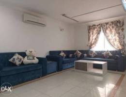 Sofa set with curtains,table and carpet. ط...