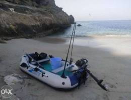 Inflatable boat 2.3 m with engine