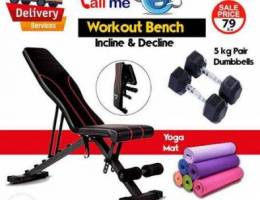 Royal Sports Workout Bench and 10 Kg Dumbb...