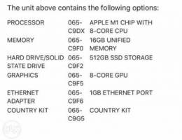 MAC MINI M1 16 GB RAM 512 SSDماك ميني