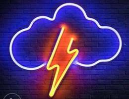 Cloud+Lightning Bolt LED Sign