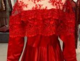 Luxury red wedding dress