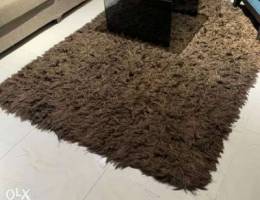 brown shaggy carpet