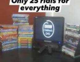 TV, DVD and 50+ kids videos in v good cond...