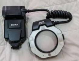 Tamron lens 90mm with SIGMA Ring flash