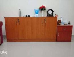 Wooden Office Shelf with Small Cabinet