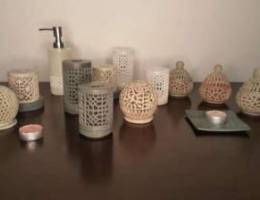 Candle holder and antiques made of ston تح...