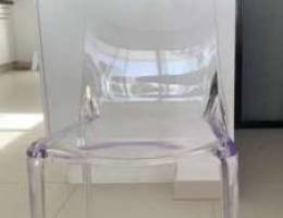 Clear dining chair set of 4 for sale