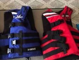 Blue and red life jacket rarely use