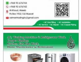 we do AC repairing fittings and maintenance services