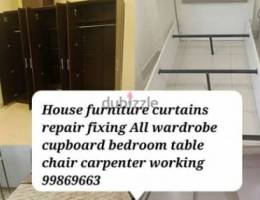 House carpenter available repair fixing furniture curtains door lock