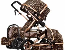 Luxury Heavy Duty 3 in 1 Baby Stroller With Portable Baby Cradle and C