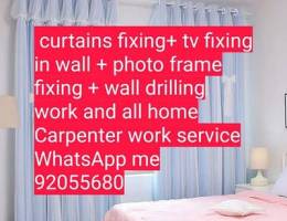 curtains,tv,wallpaper fixing/Carpenter/drilling work/ikea, lock open