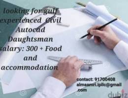 wanted experienced Civil Autocad Daughtsman