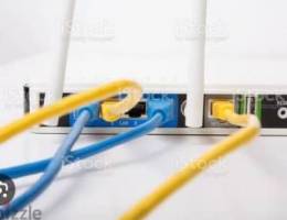 internet Shareing Solution Router Fixing cable pulling & Extend Wi-Fi