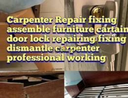 carpenter working repair fixing furniture curtains door lock نجار