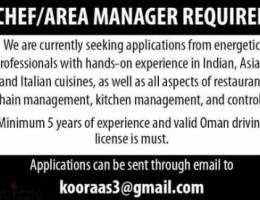 Chef/Are Manager required