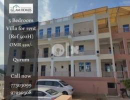 Extravagant 5 BR villa for rent in Qurum Ref: 502H