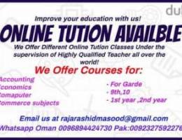 Home and online Tution Available