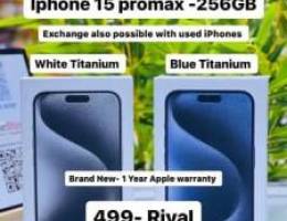 iphone 15 promax -256 GB Brand new - one year apple warranty